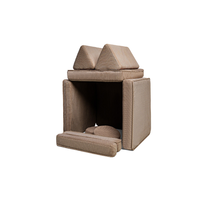 Bequemes Kindersofa aus Cordstoff – Farbe Chocolate für warme Atmosphäre